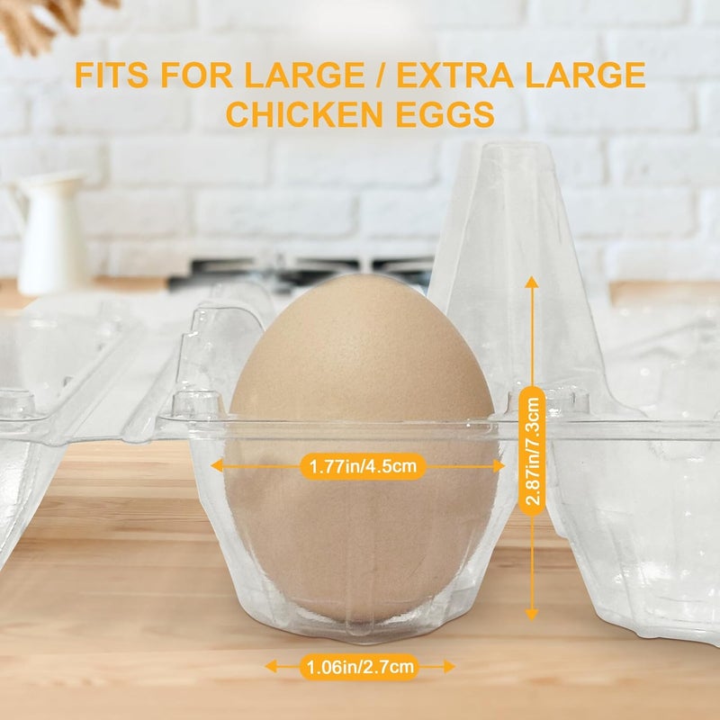 Pintuson 40 Pack Jumbo Egg Cartons 12 Count - Duck Plastic Egg Cartons Cheap Bulk Large 1 Dozen -,Clear Empty Chicken Egg Carton for Fresh Duck Eggs - Image 4